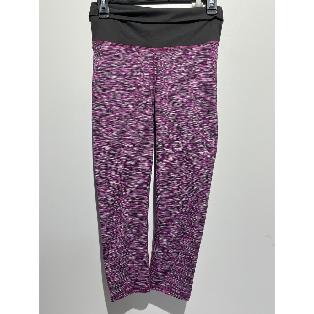 Fabletics Salar Capri Leggings Womens XS Purple Space Dye Foldover‎ Waistband